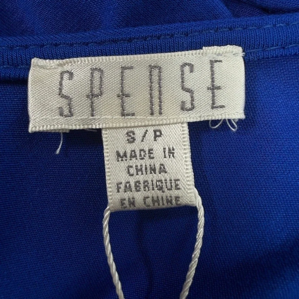 Spense Blue Wide Leg Jumpsuit Womens Small Sleeveless Stretch Knit NWT‎